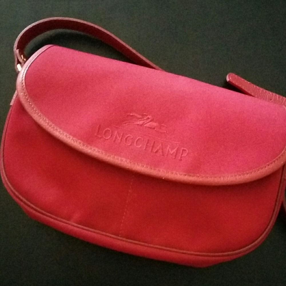 Longchamp Leather Trim Crossbody Shoulder Bag